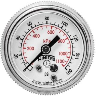 Winters Instruments P9S 90 Series 1.5 in. Black Steel Case Pressure Gauge with 1/8 in. NPT Center Back Connect and Range of 0 160 psi/kPa P9S901421