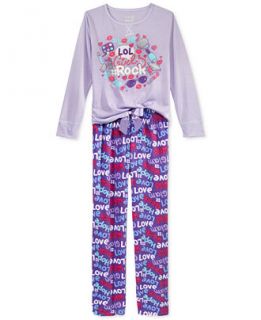 Sleep On It Girls or Little Girls Two Piece Rock Shirt and Pants