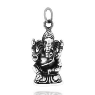 Ganesh Elephant Hindu Art .925 Silver Pendant (Thailand)