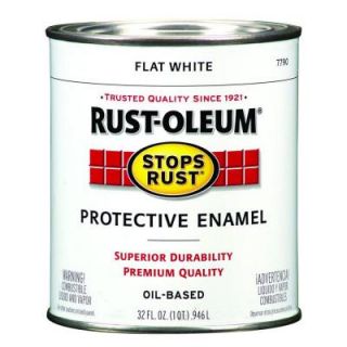 Rust Oleum Stops Rust 1 qt. Flat White Protective Enamel Paint 7790502