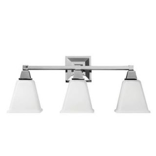 Sea Gull Lighting Denhelm 3 Light Chrome Wall/Bath Vanity Light with Inside White Painted Etched Glass 4450403 05