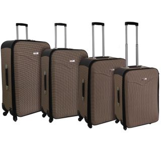 Kemyer Destinations Hipack Brown 4 piece Expandable Spinner Luggage