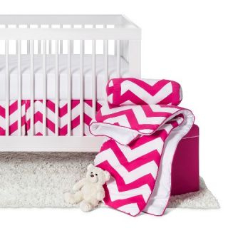 Sweet Jojo Designs Pink & White Chevron 11pc Crib Bedding Set   Pink