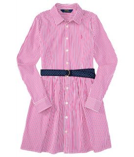 Polo Ralph Lauren Kids Yarn Dyed Bengal Stripe Dress (Big Kids) Pink/White