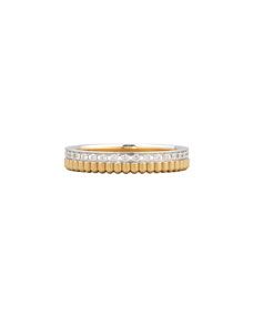 Boucheron Quatre Follies 18k Yellow/White Gold Diamond Band Ring, Size 7