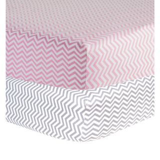 Trend Lab Girls Chevron Print Flannel Crib Sheet (Set of 2)