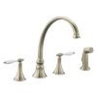 KOHLER Finial 2 Handle Kitchen Faucet in Vibrant Brushed Nickel DISCONTINUED K 378 4P BN