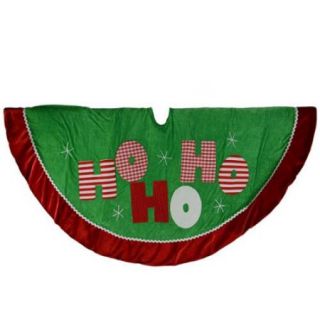 Christmas Ltd 48" Green & Red Tree Skirt With Ho Ho Ho Applique