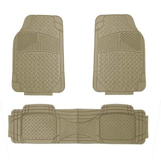 FH Group Beige All weather Rubber Full Set Car Floor Mats