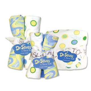 Dr. Seuss by Trend Lab Blue Oh, the Places You'll Go Hooded Towel, 5 Pack Wash Cloth and 4 Pack Burp Cloth Set    Trend Lab