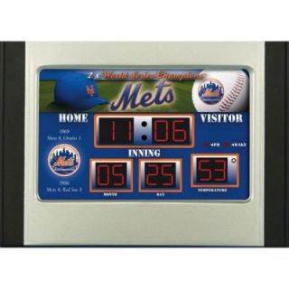 New York Mets 6.5 in. x 9 in. Scoreboard Alarm Clock with Temperature 0128705   Mobile
