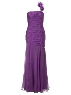 Ariella Purple selena silk chiffon long dress Purple