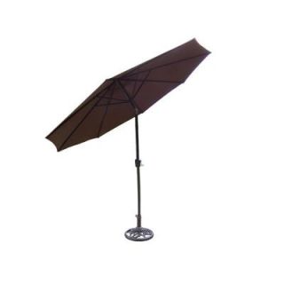 Oakland Living 9 ft. Patio Umbrella in Brown with Stand 4005 4101 2 AB