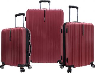 Travelers Choice Tasmania 3 Piece Expandable Spinner Luggage   Red