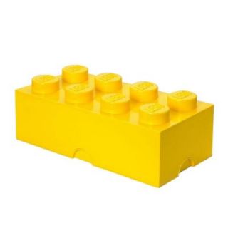 LEGO Storage Brick 8   9.84 in. D x 19.76 in. W x 7.12 in. H Stackable Polypropylene in Bright Yellow 40040632