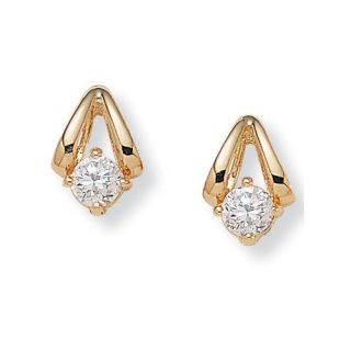 Palm Beach Jewelry Round Cubic Zirconia Pierced Earrings