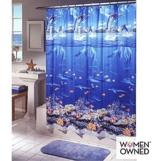 Ex Cell Home Fashions Sea Life Vinyl Shower Curtain