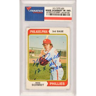 Mike Schmidt Philadelphia Phillies  Authentic Autographed 1974 Topps #283 Card with 12 X All Star Inscription