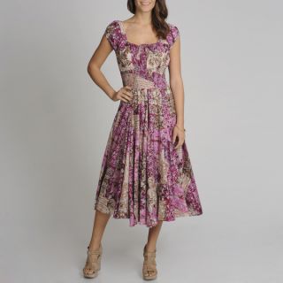 Grace Elements Womens Floral Patchwork Cotton Dress  