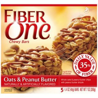 Fiber One&reg; Oats & Peanut Butter Chewy Bars 5 1.4 oz. Wrappers