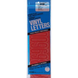 Permanent Adhesive Vinyl Numbers 4" Gothic/Red