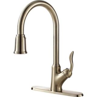 Ultra Faucets Transitional Collection Single Handle Pull Down Sprayer Kitchen Faucet in Stainless Steel 13303