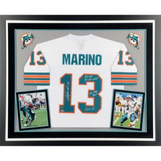 Dan Marino Miami Dolphins  Authentic Deluxe Framed Autographed White Jersey with Multiple Inscriptions   #2 12 of a Limited Edition of 13