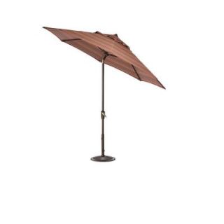 Home Decorators Collection 7.5 ft. Auto Tilt Patio Umbrella in Stanton Brownstone Sunbrella with Bronze Frame 1548810860