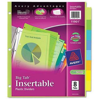 Avery Big Tab Insertable Plastic Dividers, 8 Tab, Letter, Multicolor