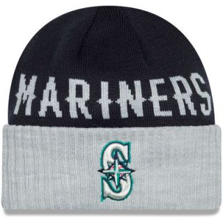 Seattle Mariners New Era Classic Cover Cuffed Knit Hat   Navy/Heather Gray