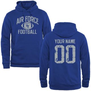 Air Force Falcons Personalized Distressed Football Pullover Hoodie   Royal