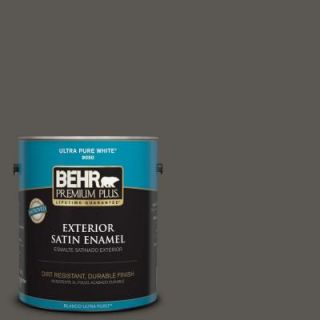 BEHR Premium Plus 1 gal. #BXC 17 Dominant Gray Satin Enamel Exterior Paint 934001