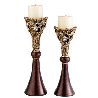 Gaia Decorative 2 Piece Metal Candlestick Set by ORE Furniture
