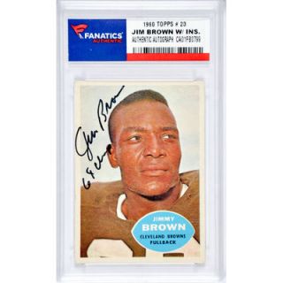 Jim Brown Cleveland Browns  Authentic Autographed 1960 Topps #23 Card with 64 Champs Inscription