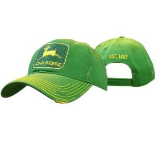 John Deere Men's One Size 6 Panel Twill Hat/Cap in Green with Vintage Trademark 13080295GR00