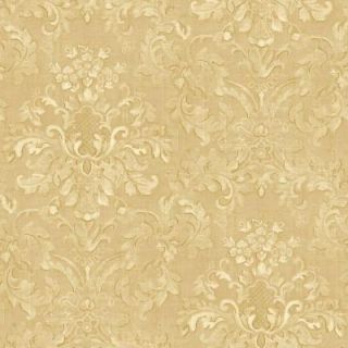 The Wallpaper Company 8 in. x 10 in. Beige Floral Damask Watercolor Wallpaper Sample WC1281908S