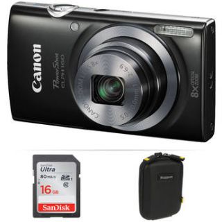 Canon PowerShot ELPH 160 Digital Camera Basic Kit (Black)