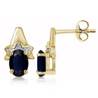 JewelersClub 1.34 Carat T.G.W. Sapphire Gemstone and Accent White Diamond Women's Earrings