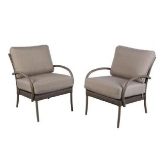 Hampton Bay Posada Patio Lounge Chair with Gray Cushion (2 Pack) 153 120 LC PR