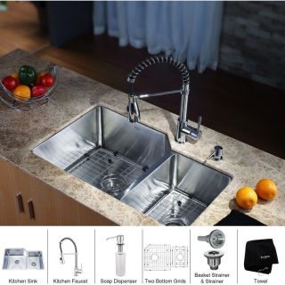 Kraus KHU123 32 KPF1612 KSD30CH Universal Polished Chrome  Faucet & Sink Kitchen Combos