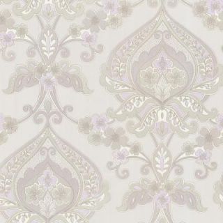 Beacon House 56 sq. ft. Ashbury Lavender Paisley Damask Wallpaper 450 67365