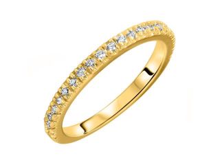 1/4 Carat T.W. Round Cut Diamond Ladies Wedding Band 14K Yellow Gold  Size 12