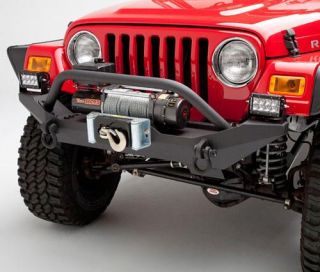 Body Armor 4x4   Jeep Wrangler Formed Front Bumper with Grill Guard and Winch Mount   Fits 1987 to 2006 Wrangler, Rubicon and Unlimited