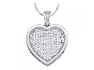 10k White Gold 0.05 CTW Diamond Heart Pendant   0.328 gram    #556 51601