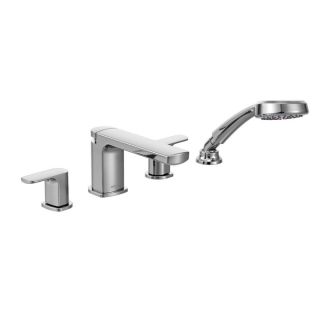 Rizon Double Handle Deck Mount Tub Faucet Trim with Hand Shower by