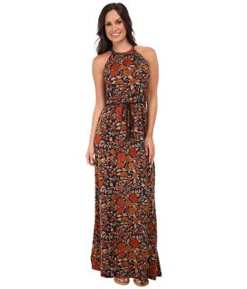 Lucky Brand Vintage Floral Maxi Dress Brown Multi