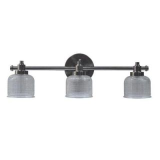Globe Electric 3 Light Pewter Track Lighting Kit with Patterned Glass Track Heads 5891901