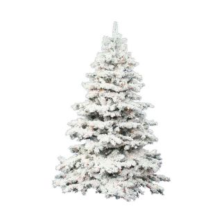 Vickerman 4 ft 6 in Pre Lit Alaskan Pine Flocked Artificial Christmas Tree with Multicolor LED Lights
