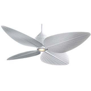 Minka Aire F581 WHF Gauguin 52 4 Blade 1 Light Indoor Outdoor Ceiling Fan in Flat White   blades Included