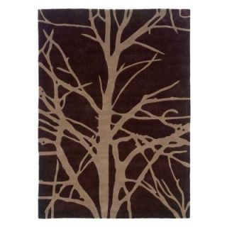 Linon Home Decor Trio Collection Chocolate and Tan 5 ft. x 7 ft. Indoor Area Rug RUG TAB32257